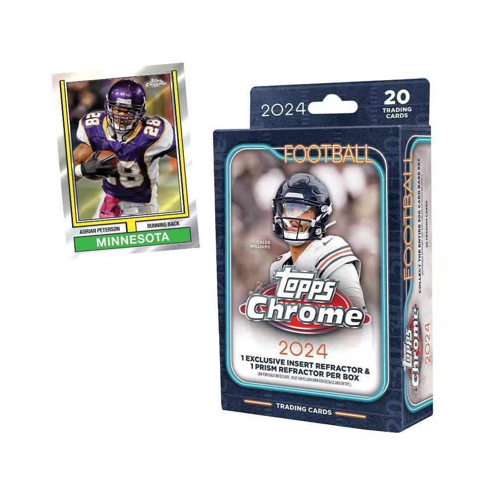 2024 Topps Chrome Football - Hanger Box with Adrian Peterson Minnesota Card