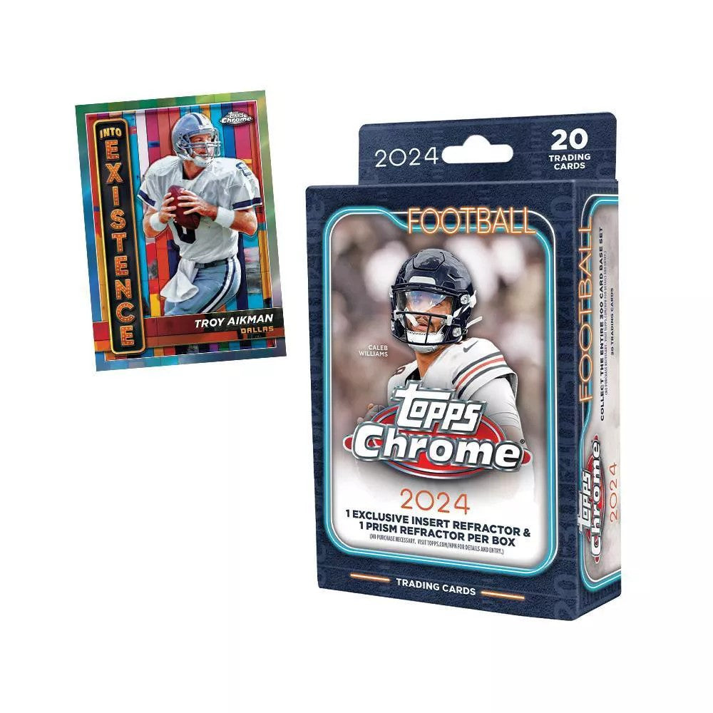2024 Topps Chrome Football - Hanger Box with Troy Aikman card